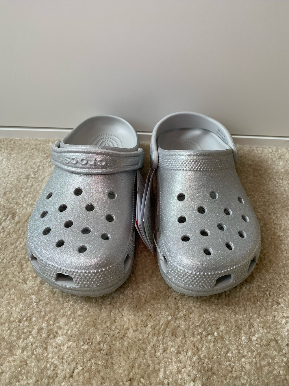 CLASSIC GLITTER CROCS -SILVER